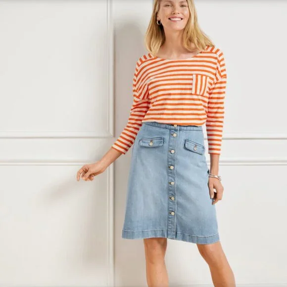 Talbots NWT Demi A-Line Midi Skirt - Salt Wash - Size 22W - Picture 3 of 12